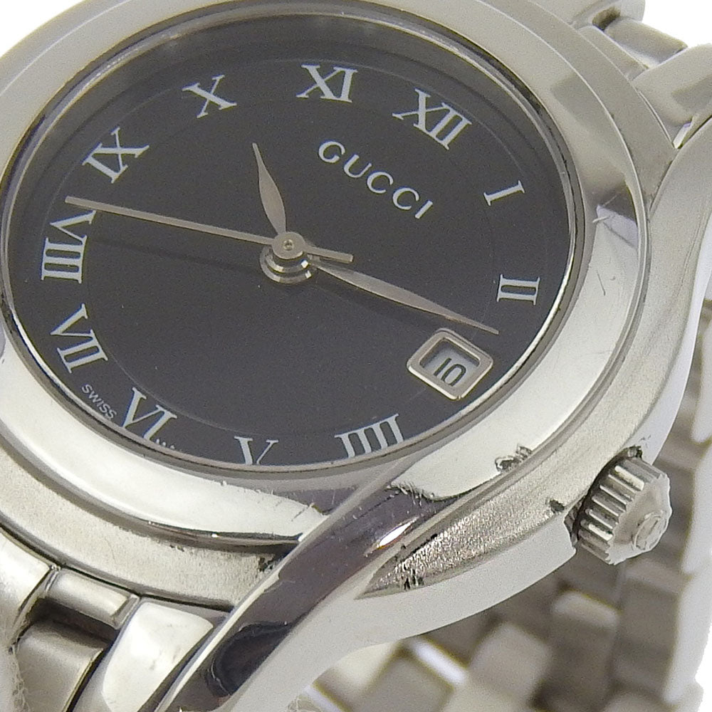 GUCCI Watches Quartz 5500L Stainless Steel Silver black dial Women Used Authentic