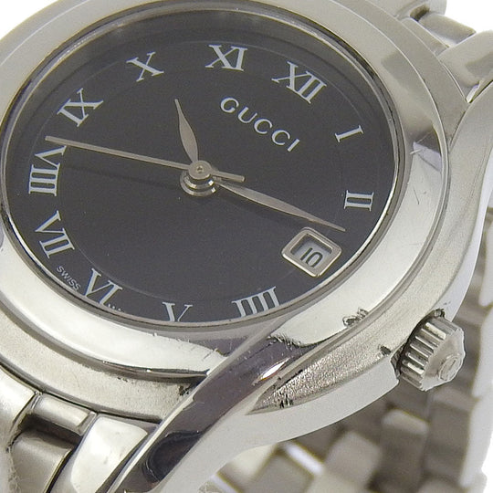 GUCCI Watches Quartz 5500L Stainless Steel Silver black dial Women Used Authentic