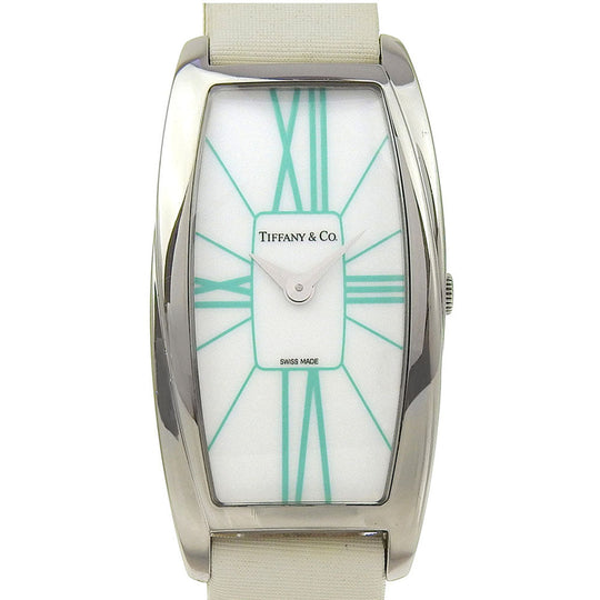 TIFFANY&Co. Watches Quartz Z6401.10.10A29A48A Stainless Steel , Embossed Leather Silver Jemea White dial unisex(Unisex) Used Authentic