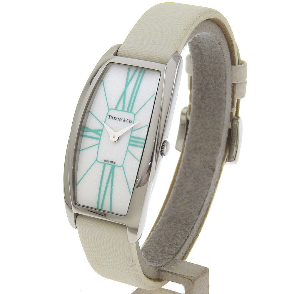 TIFFANY&Co. Watches Quartz Z6401.10.10A29A48A Stainless Steel , Embossed Leather Silver Jemea White dial unisex(Unisex) Used Authentic