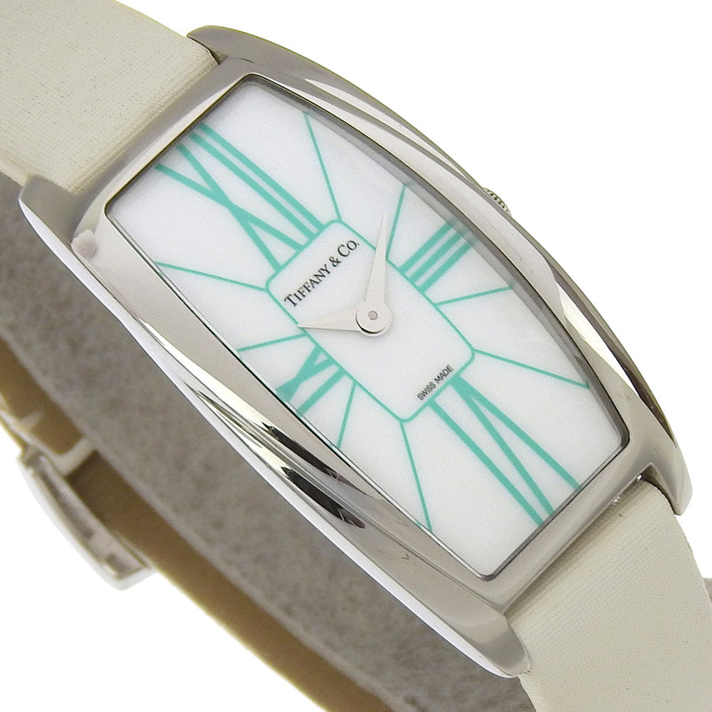 TIFFANY&Co. Watches Quartz Z6401.10.10A29A48A Stainless Steel , Embossed Leather Silver Jemea White dial unisex(Unisex) Used Authentic
