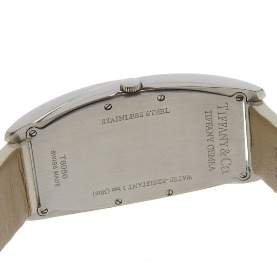 TIFFANY&Co. Watches Quartz Z6401.10.10A29A48A Stainless Steel , Embossed Leather Silver Jemea White dial unisex(Unisex) Used Authentic