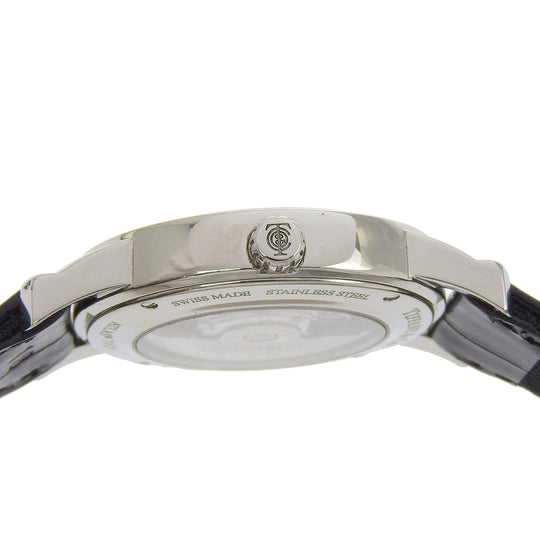 TIFFANY&Co. Watches Mechanical Automatic Z1810.68.10A10A00A Stainless Steel , Embossed Leather Silver Atlas Dome black dial mens Used Authentic