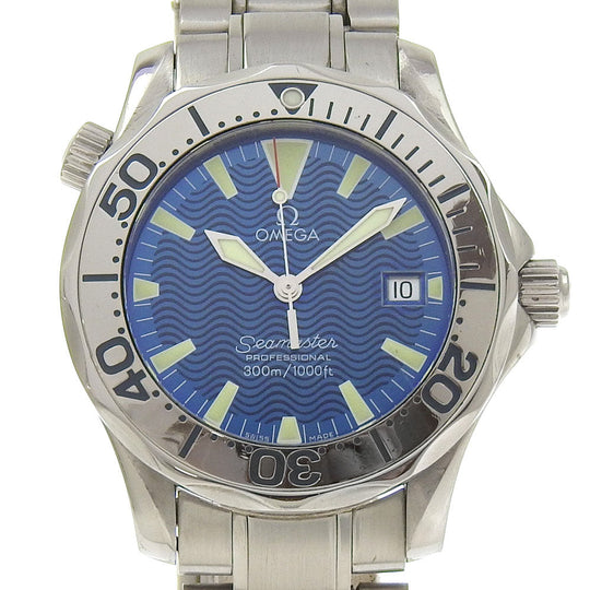 OMEGA Watches Quartz 2263.8 Stainless Steel Silver Professional 300 Seamaster Blue dial Boys Used Authentic