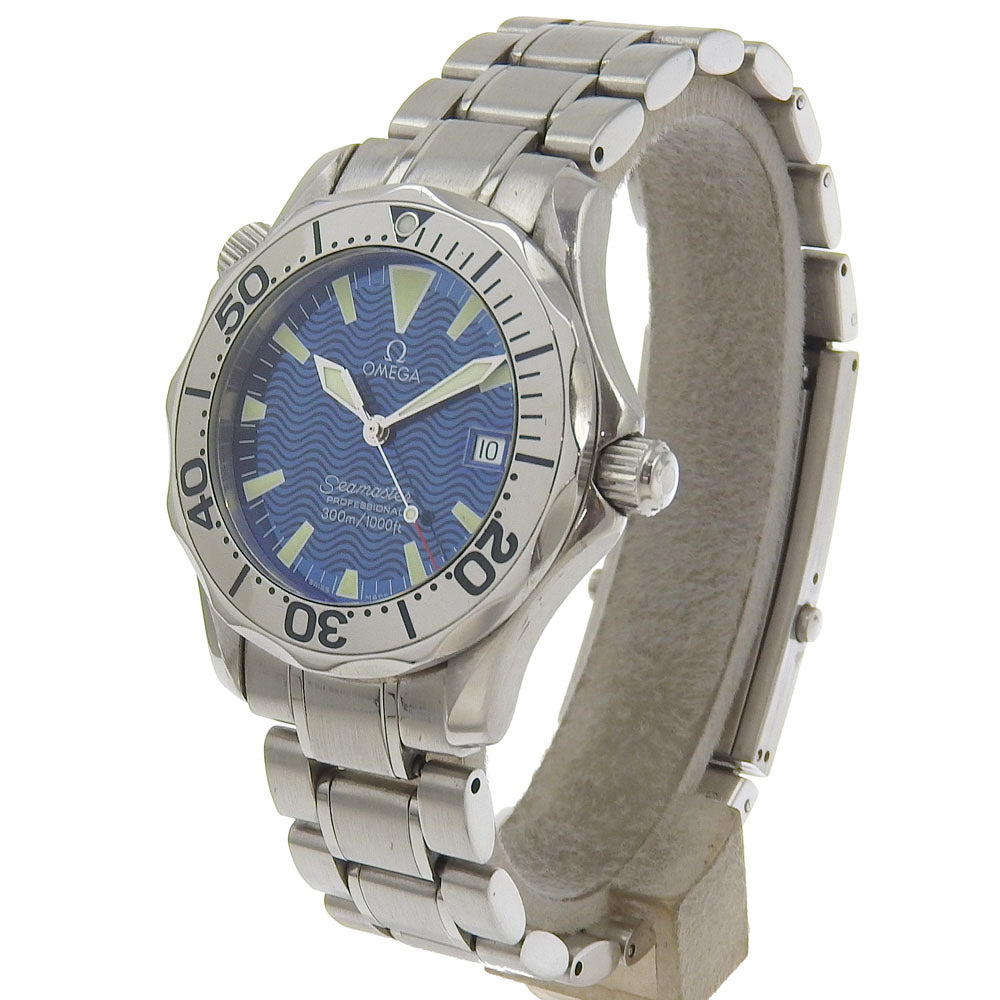 OMEGA Watches Quartz 2263.8 Stainless Steel Silver Professional 300 Seamaster Blue dial Boys Used Authentic