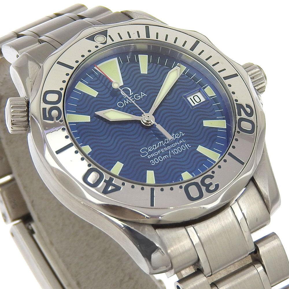 OMEGA Watches Quartz 2263.8 Stainless Steel Silver Professional 300 Seamaster Blue dial Boys Used Authentic