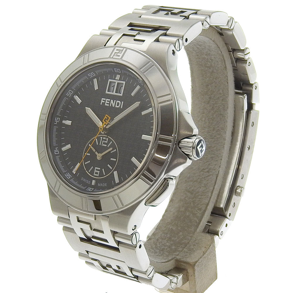 FENDI Watches Quartz 4700G Stainless Steel Silver high speed black dial