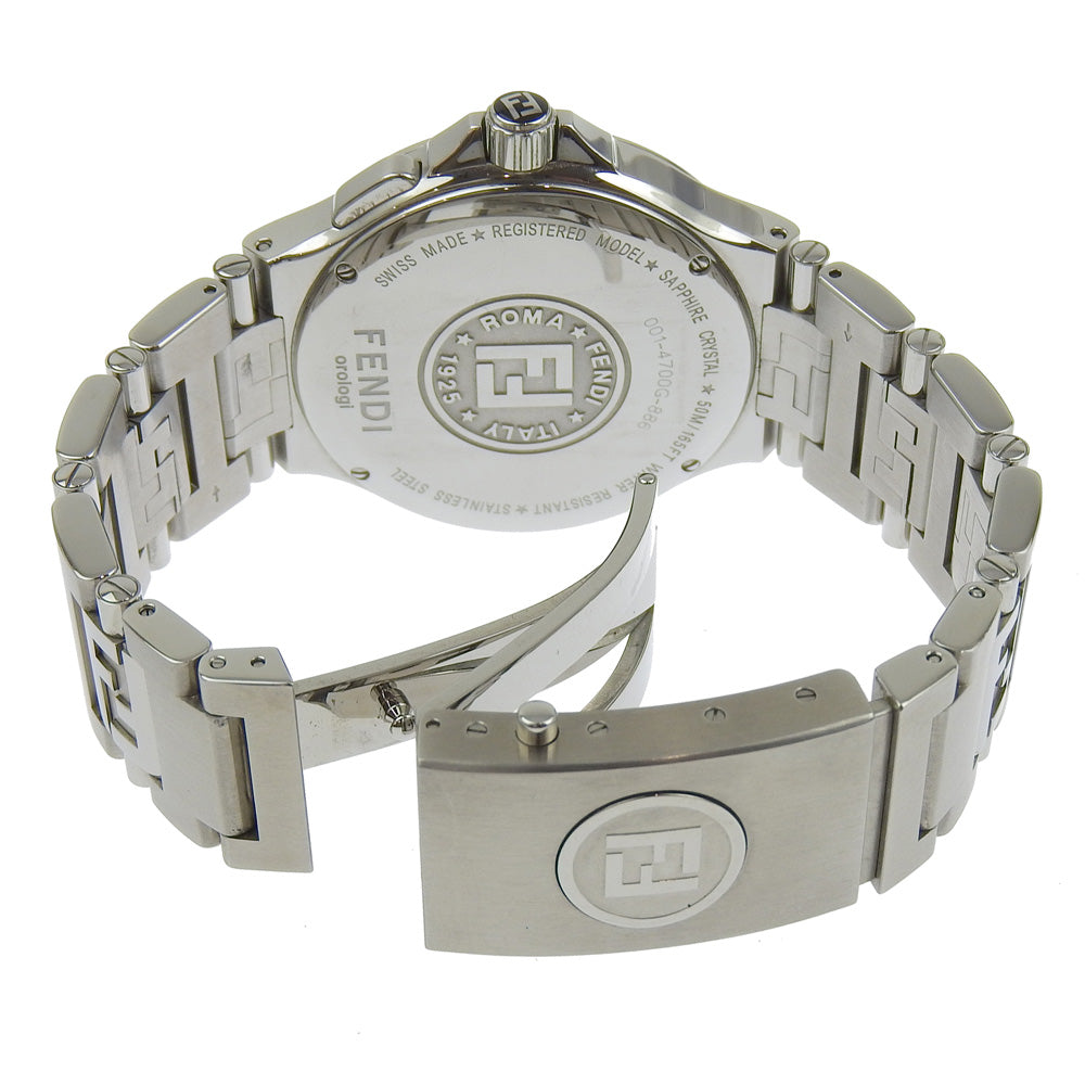 FENDI Watches Quartz 4700G Stainless Steel Silver high speed black dial