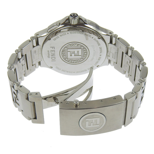 FENDI Watches Quartz 4700G Stainless Steel Silver high speed black dial