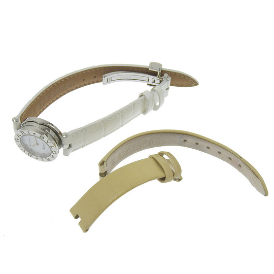BVLGARI Watches Quartz BZ22S Stainless Steel , Embossed Leather Silver Be zero one B-zero1 Silver shell dial