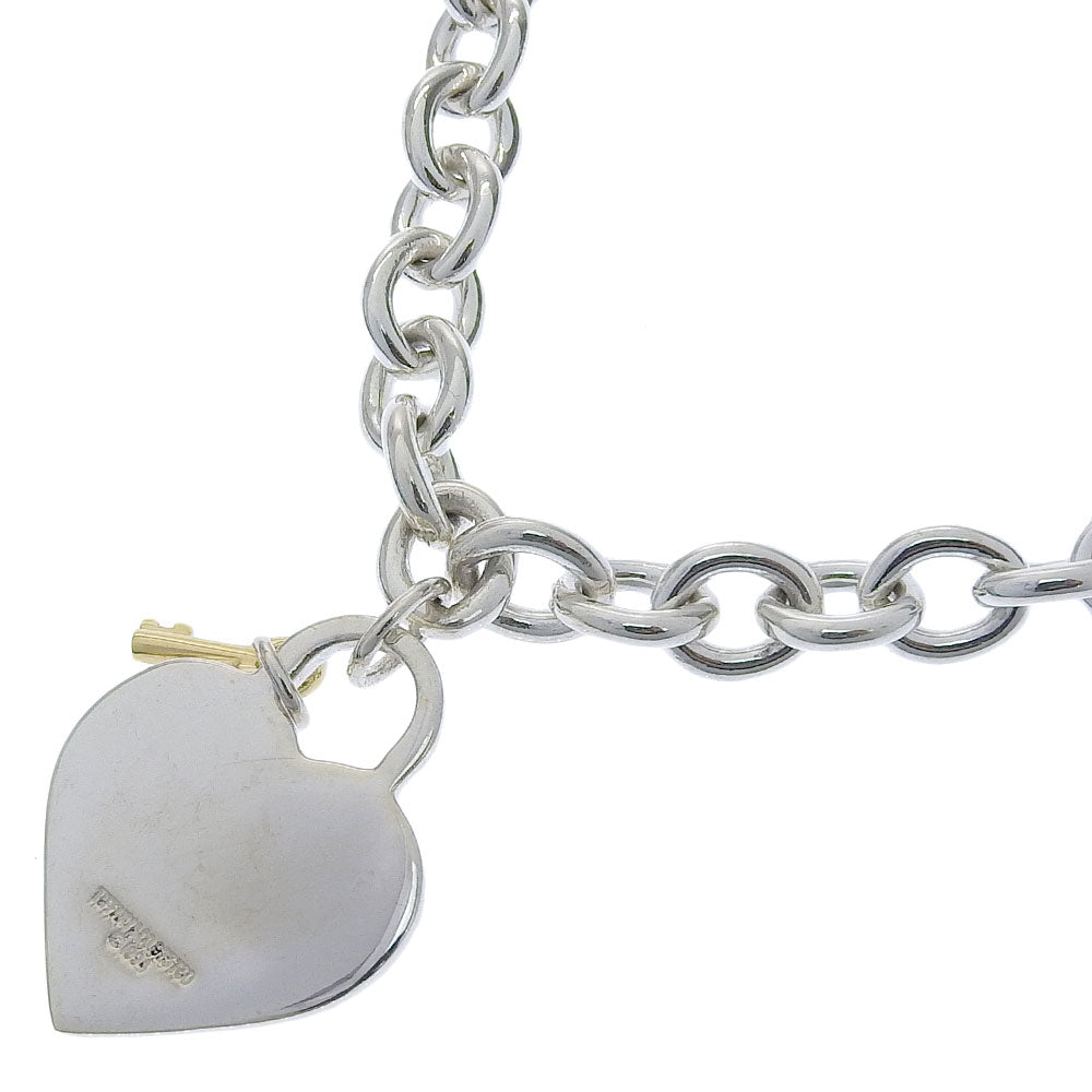 TIFFANY&Co. Necklace Silver925, K18 Yellow Gold Silver Heart lock key Women Used Authentic