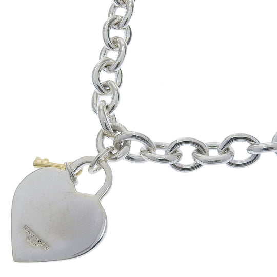TIFFANY&Co. Necklace Silver925, K18 Yellow Gold Silver Heart lock key Women Used Authentic
