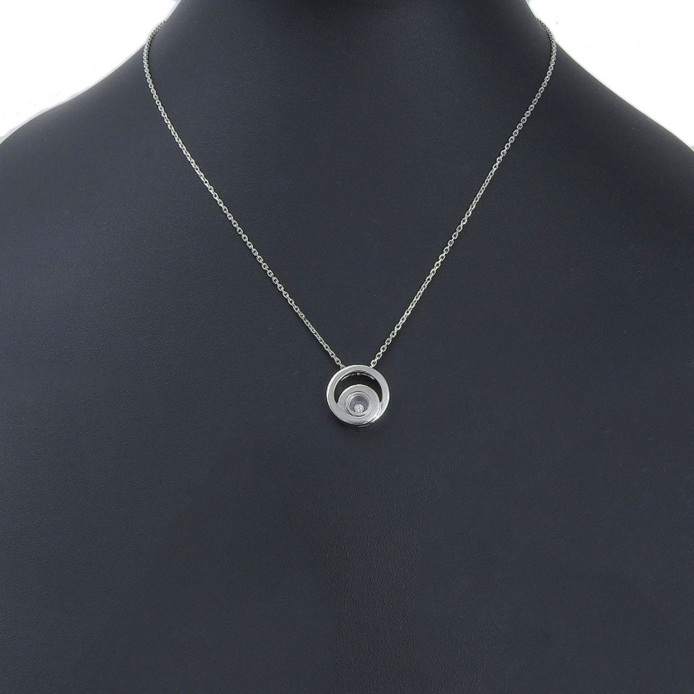 Chopard Necklace 797108-1002 K18 White Gold, Diamond Silver 1P diamond Happy spirit mens Used Authentic