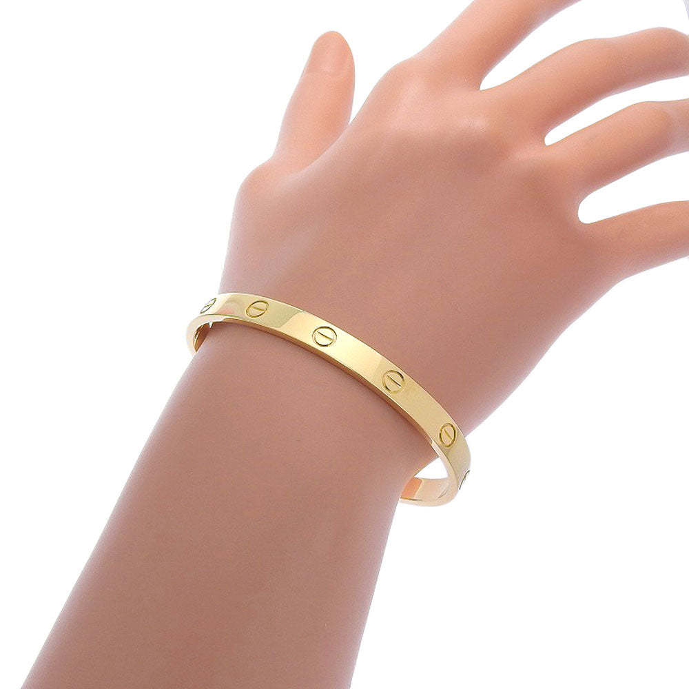 CARTIER bracelet K18 yellow gold gold love open Women 18 Used Authentic