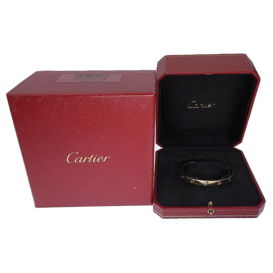 CARTIER bracelet K18 yellow gold gold love open Women 18 Used Authentic