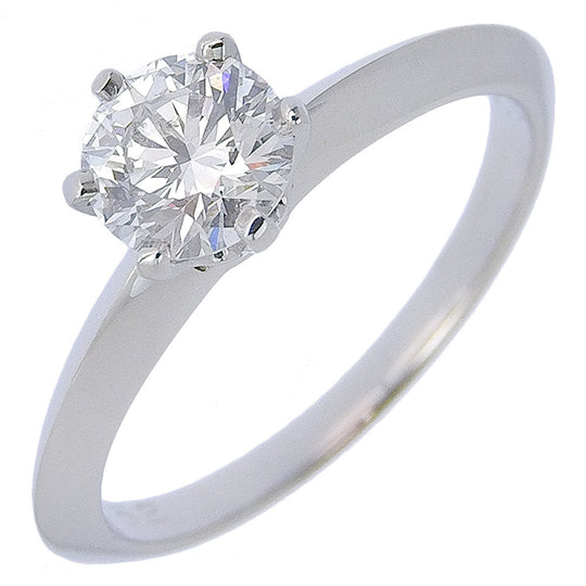 TIFFANY&Co. Ring Pt950Platinum, Diamond Silver Solitaire Women Used Authentic