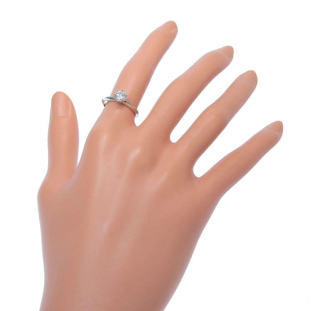 TIFFANY&Co. Ring Pt950Platinum, Diamond Silver Solitaire Women Used Authentic