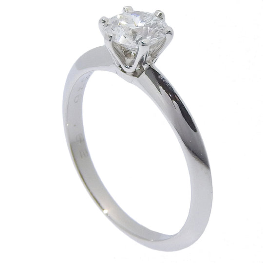 TIFFANY&Co. Ring Pt950Platinum, Diamond Silver Solitaire Women Used Authentic