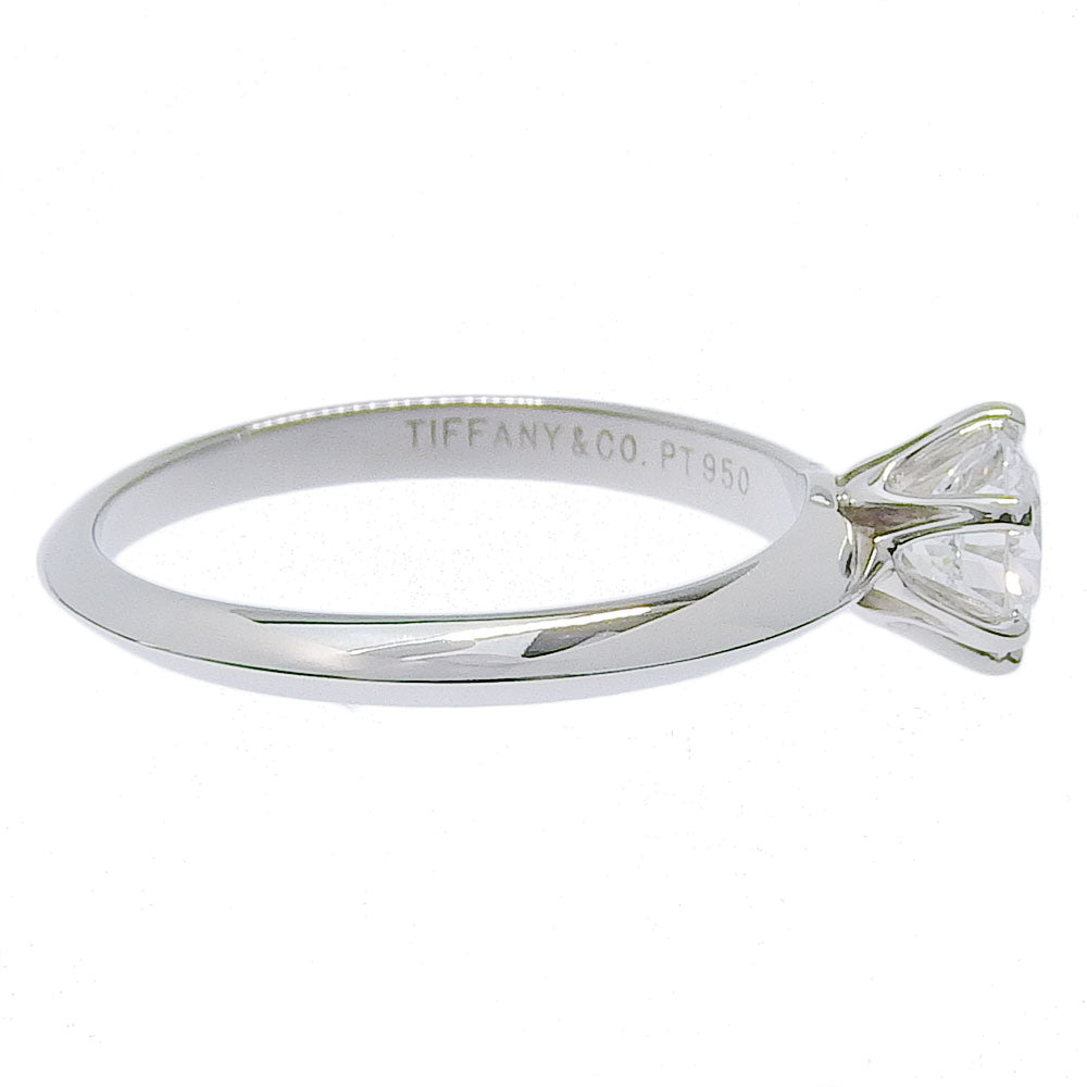 TIFFANY&Co. Ring Pt950Platinum, Diamond Silver Solitaire Women Used Authentic