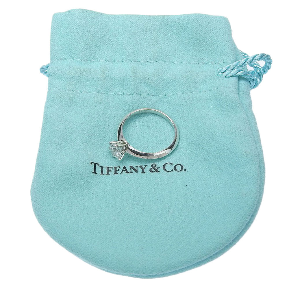 TIFFANY&Co. Ring Pt950Platinum, Diamond Silver Solitaire Women Used Authentic