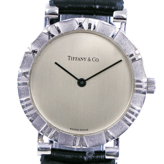 TIFFANY&Co. Watches Quartz M0640 Silver925, Stainless Steel, Leather Silver Atlas Silver dial mens Used Authentic