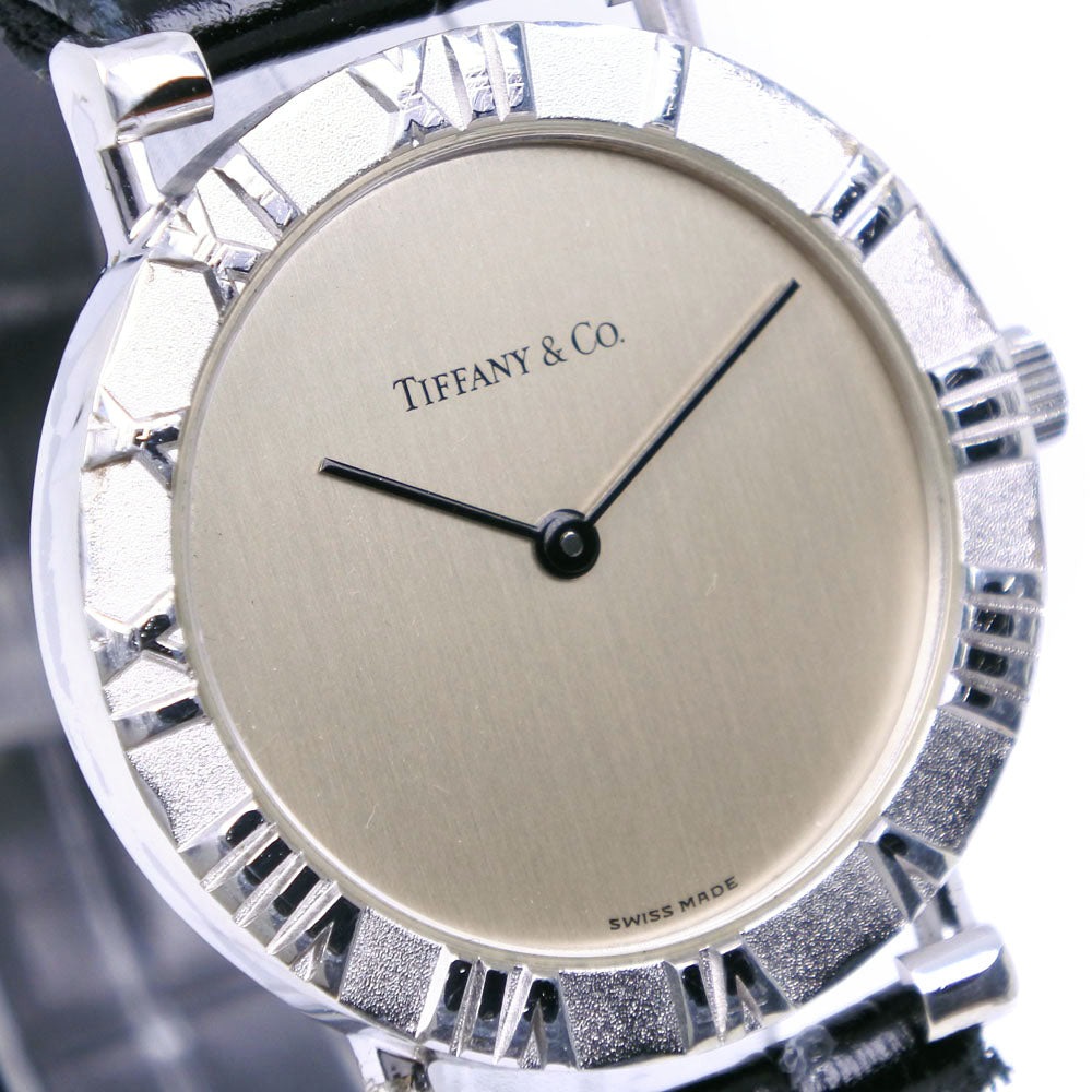 TIFFANY&Co. Watches Quartz M0640 Silver925, Stainless Steel, Leather Silver Atlas Silver dial mens Used Authentic