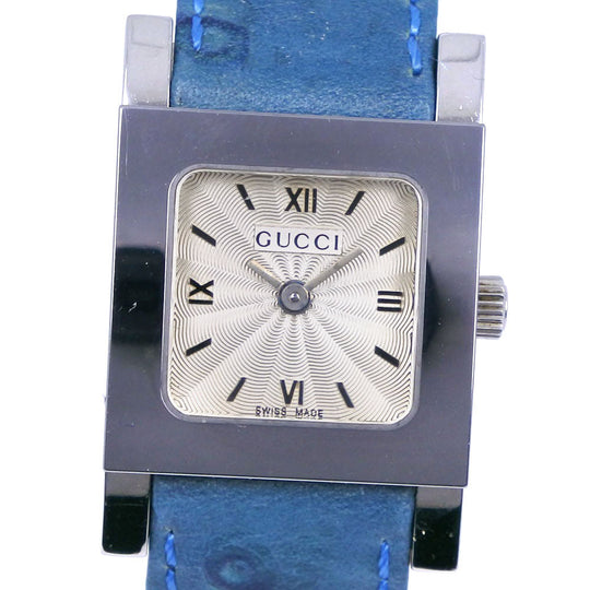 GUCCI Watches Quartz 7900P Stainless Steel , Leather Silver/light blue Silver dial Women Used Authentic