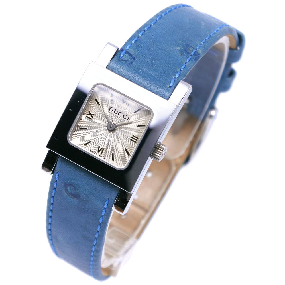 GUCCI Watches Quartz 7900P Stainless Steel , Leather Silver/light blue Silver dial Women Used Authentic