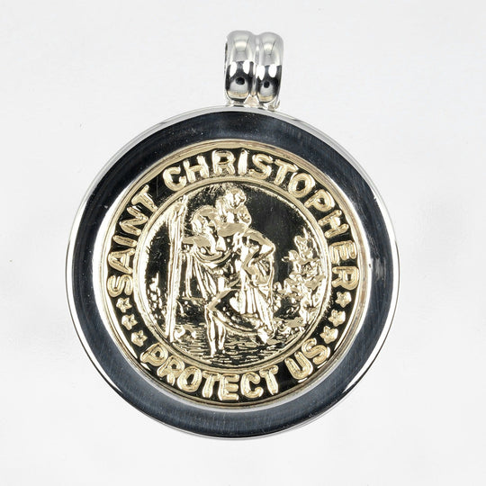 TIFFANY&Co. Pendant top Silver925, K18 Yellow Gold Silver St. Christopher Women Used Authentic