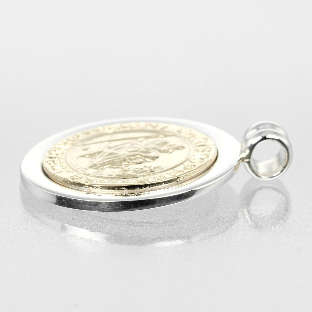 TIFFANY&Co. Pendant top Silver925, K18 Yellow Gold Silver St. Christopher Women Used Authentic