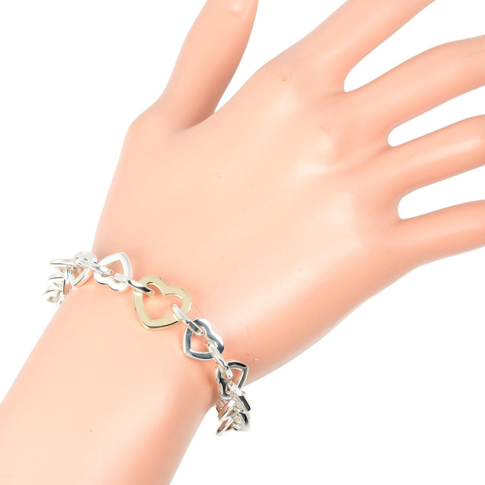 TIFFANY&Co. bracelet Silver925, K18 Yellow Gold Silver Circumference of Wristaround6.4" Heart link Women Used Authentic