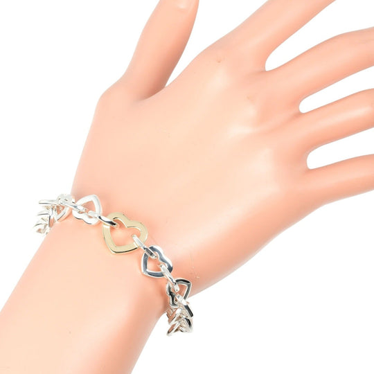 TIFFANY&Co. bracelet Silver925, K18 Yellow Gold Silver Circumference of Wristaround6.4" Heart link Women Used Authentic