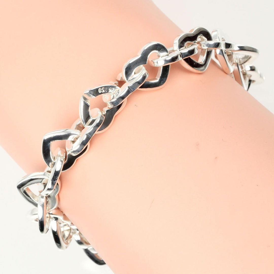 TIFFANY&Co. bracelet Silver925, K18 Yellow Gold Silver Circumference of Wristaround6.4" Heart link Women Used Authentic