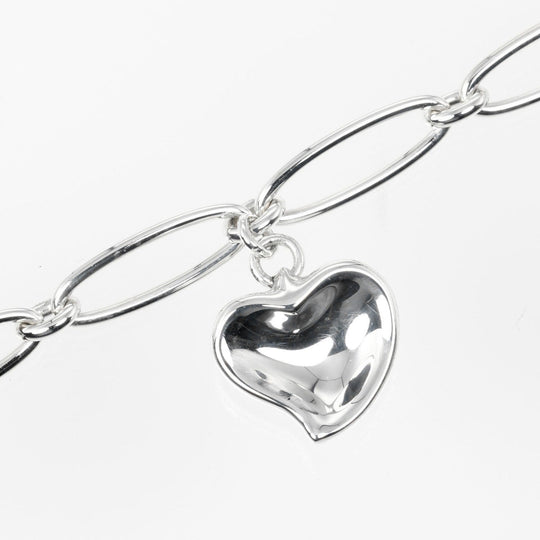 TIFFANY&Co. bracelet Silver925 Silver Circumference of Wristaround6.8" Curved heart Women Used Authentic