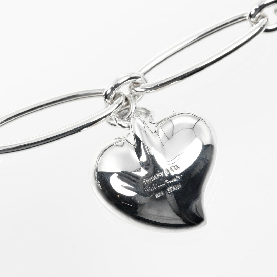 TIFFANY&Co. bracelet Silver925 Silver Circumference of Wristaround6.8" Curved heart Women Used Authentic
