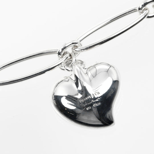 TIFFANY&Co. bracelet Silver925 Silver Circumference of Wristaround6.8" Curved heart Women Used Authentic