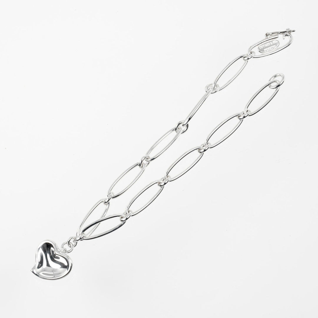 TIFFANY&Co. bracelet Silver925 Silver Circumference of Wristaround6.8" Curved heart Women Used Authentic