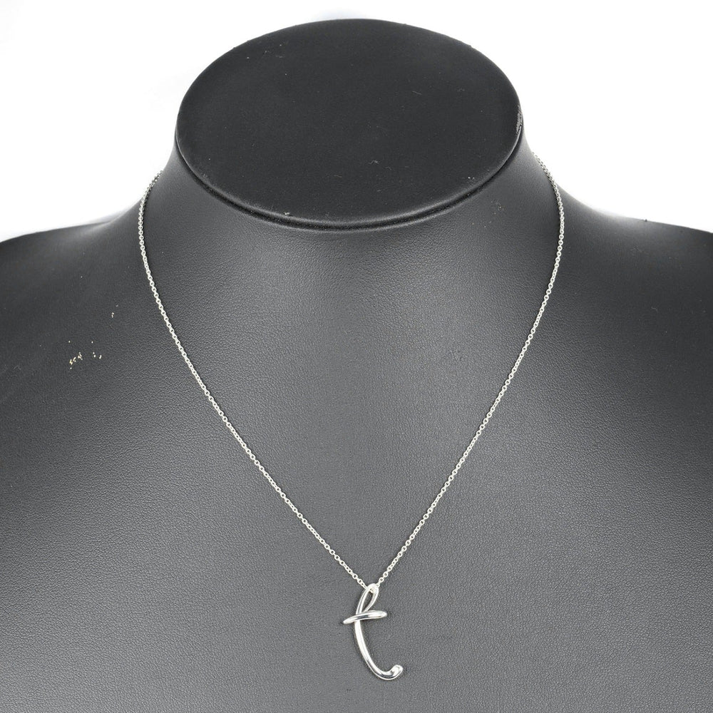 TIFFANY&Co. Necklace Silver925 Silver initial t Letter T Women Used Authentic