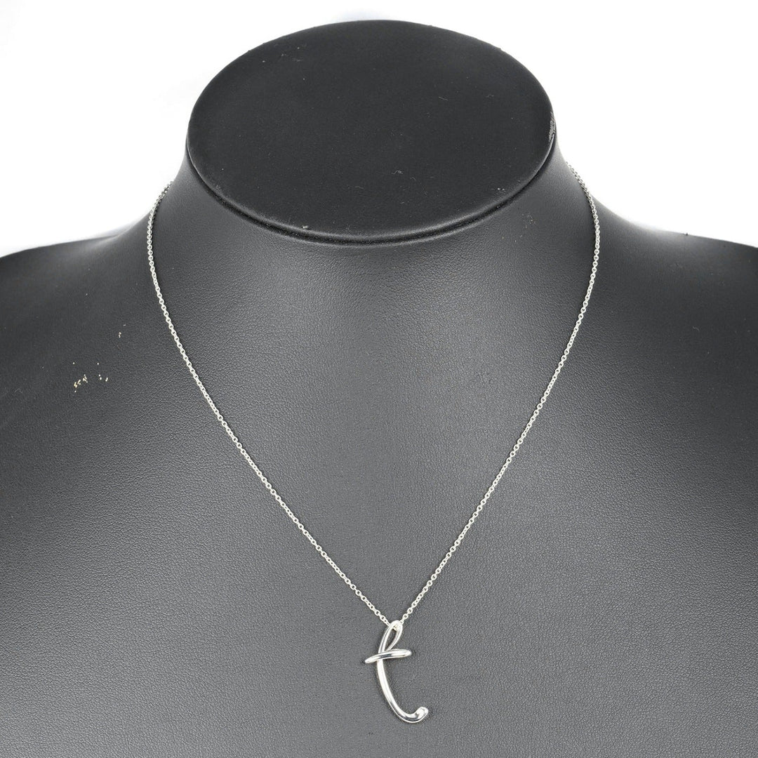 TIFFANY&Co. Necklace Silver925 Silver initial t Letter T Women Used Authentic