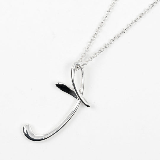 TIFFANY&Co. Necklace Silver925 Silver initial t Letter T Women Used Authentic