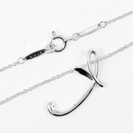 TIFFANY&Co. Necklace Silver925 Silver initial t Letter T Women Used Authentic