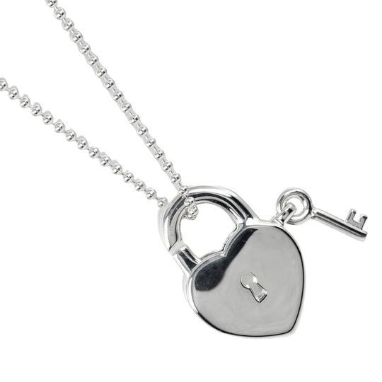 TIFFANY&Co. Necklace Silver925 Silver heart lock key Women Used Authentic