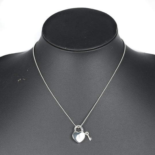 TIFFANY&Co. Necklace Silver925 Silver heart lock key Women Used Authentic