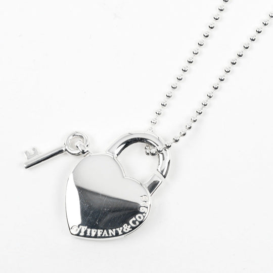 TIFFANY&Co. Necklace Silver925 Silver heart lock key Women Used Authentic