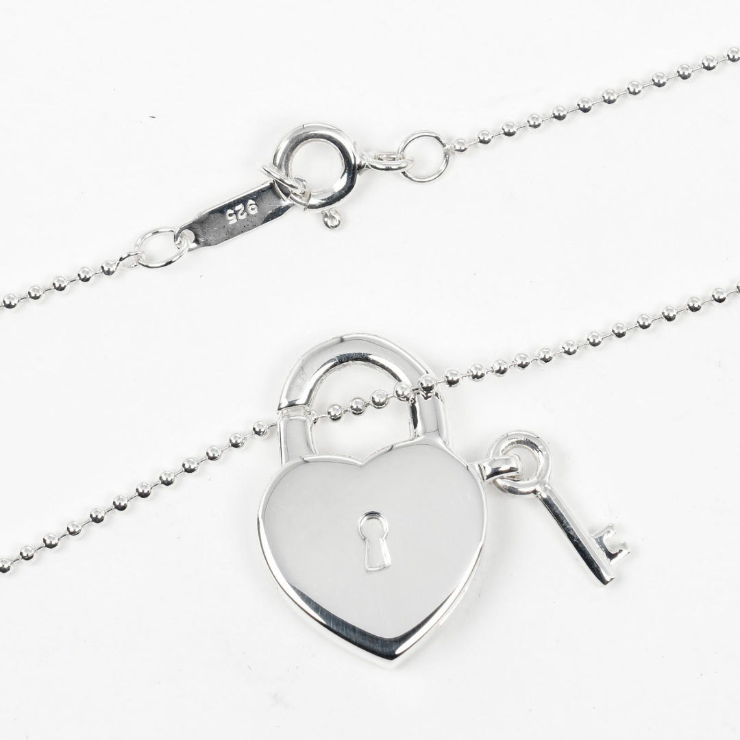 TIFFANY&Co. Necklace Silver925 Silver heart lock key Women Used Authentic