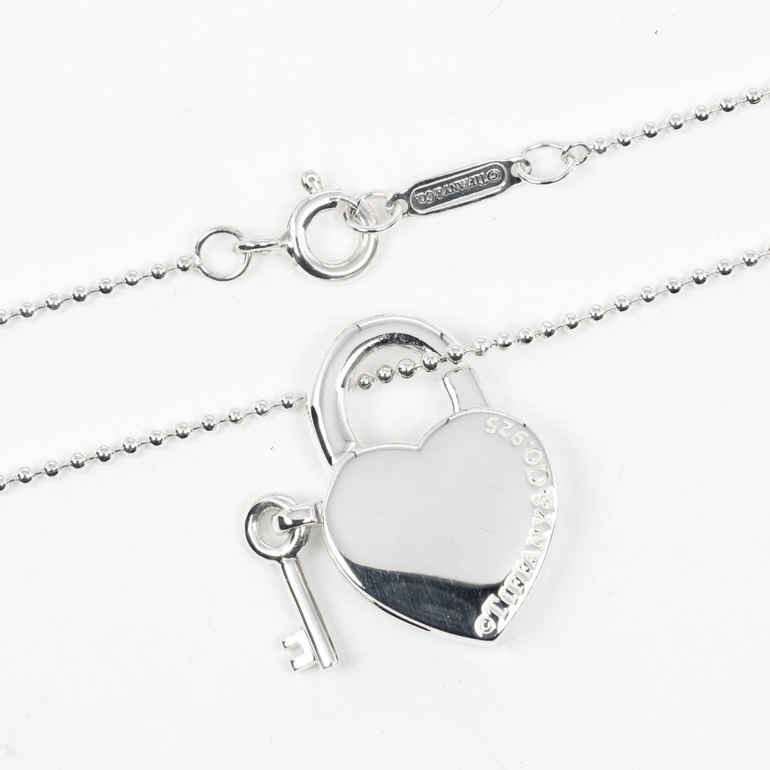 TIFFANY&Co. Necklace Silver925 Silver heart lock key Women Used Authentic