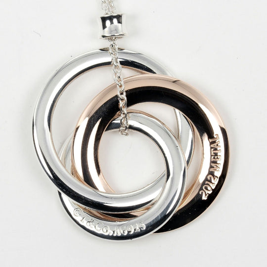 TIFFANY&Co. Necklace Silver925, Rubedo Metal Silver 1837 Interlocking Circle Women Used Authentic