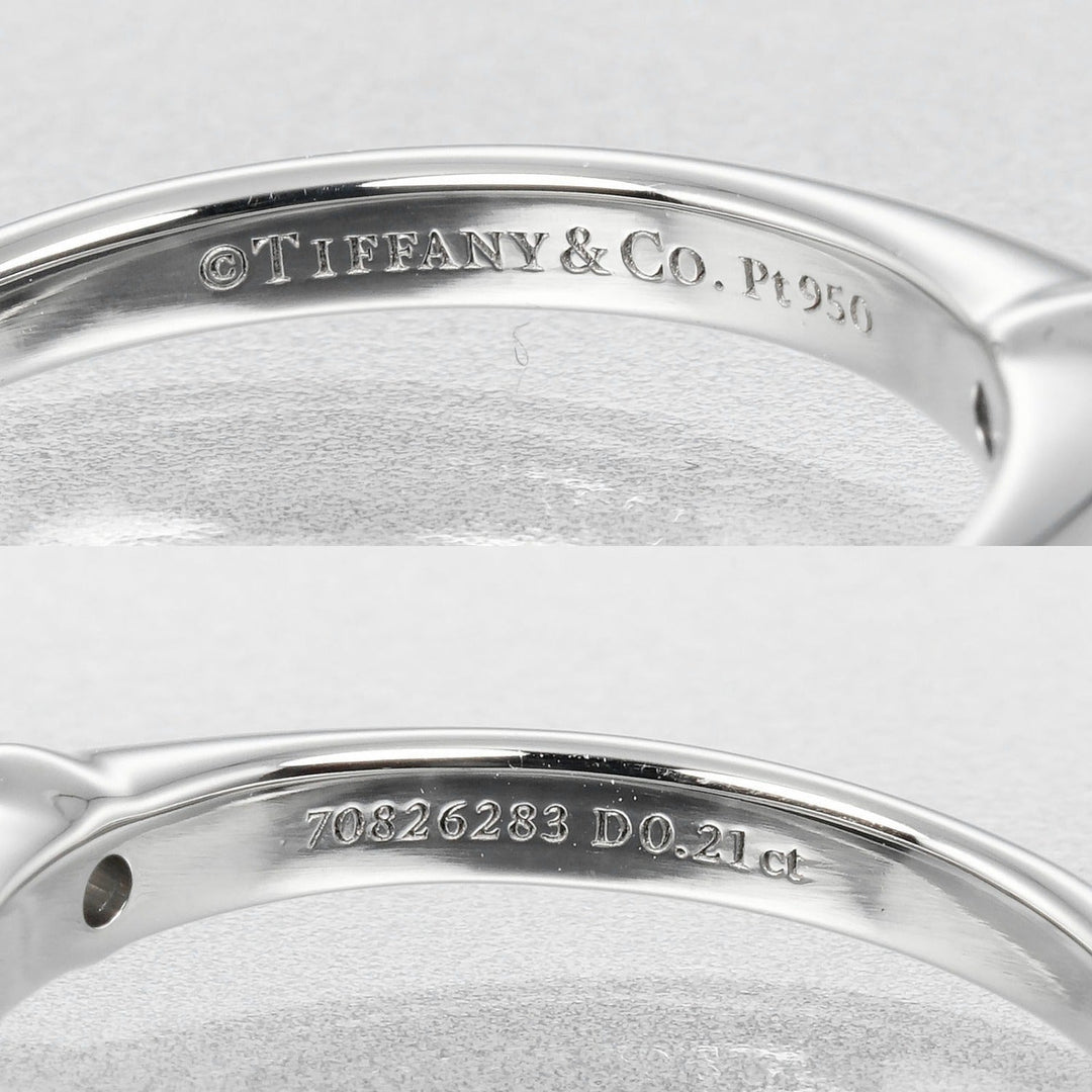 TIFFANY&Co. Ring 0.21ct VS1/I/3EX Pt950Platinum, Diamond Clear Silver Solitaire Women Used Authentic