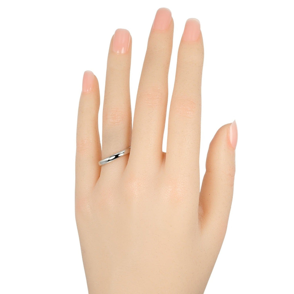 TIFFANY&Co. Ring Pt950Platinum Silver 0.1" model Forever Classic Bands Women(Unisex) Used Authentic