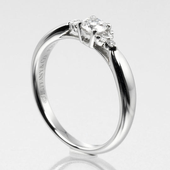 TIFFANY&Co. Ring Pt950Platinum, Diamond Clear Silver harmony side stone Women Used Authentic